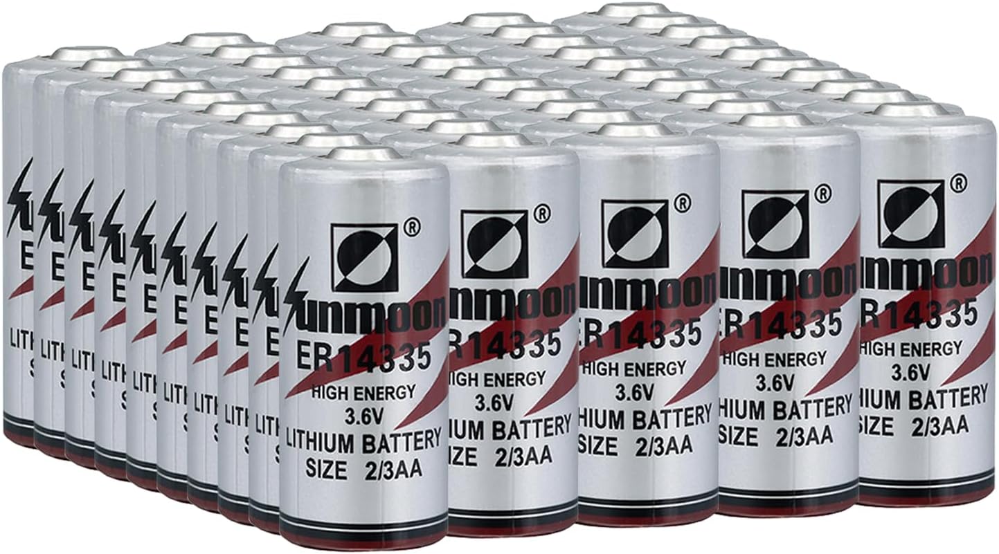 20 Pack ER14335 2/3AA 3.6V 1650mAh Primary Lithium Battery for Smoke Alarm Smart Meters Temperature Monitors Flashlight