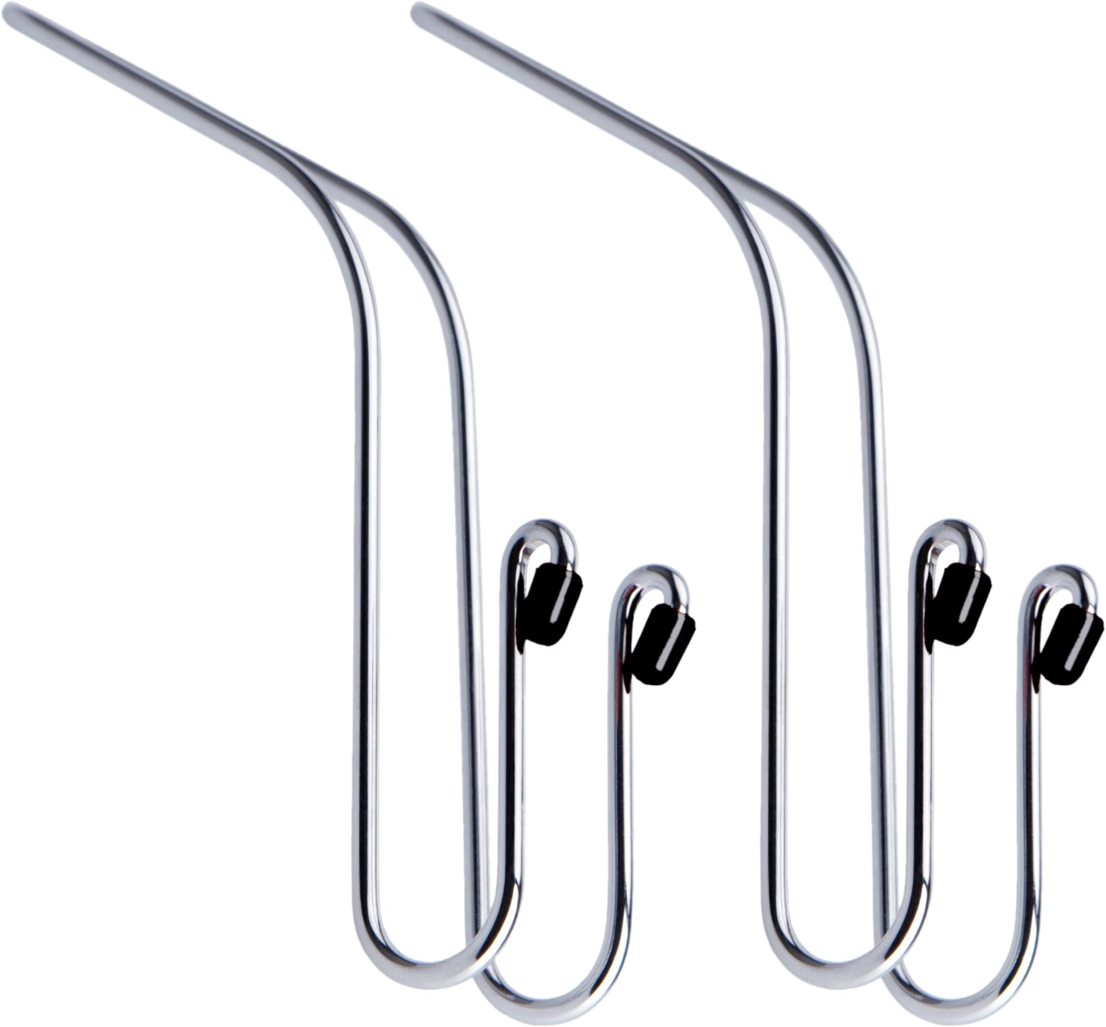 Maxsa 20057 Metal Headrest Hanger 2 Hooks for Bags, Purses and Car Storage (2-Pack), Chrome