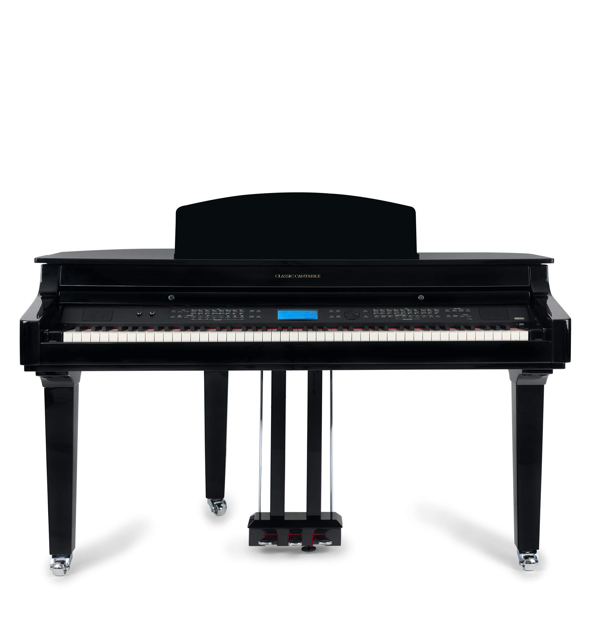 Classic Cantabile GP-A 810 Digitalflügel Set (88 Tasten mit Hammermechanik, 3-fach Sensorik, 1200 Voices, Bluetooth, inkl. Bank, Kopfhörer Schule) schwarz Hochglanz