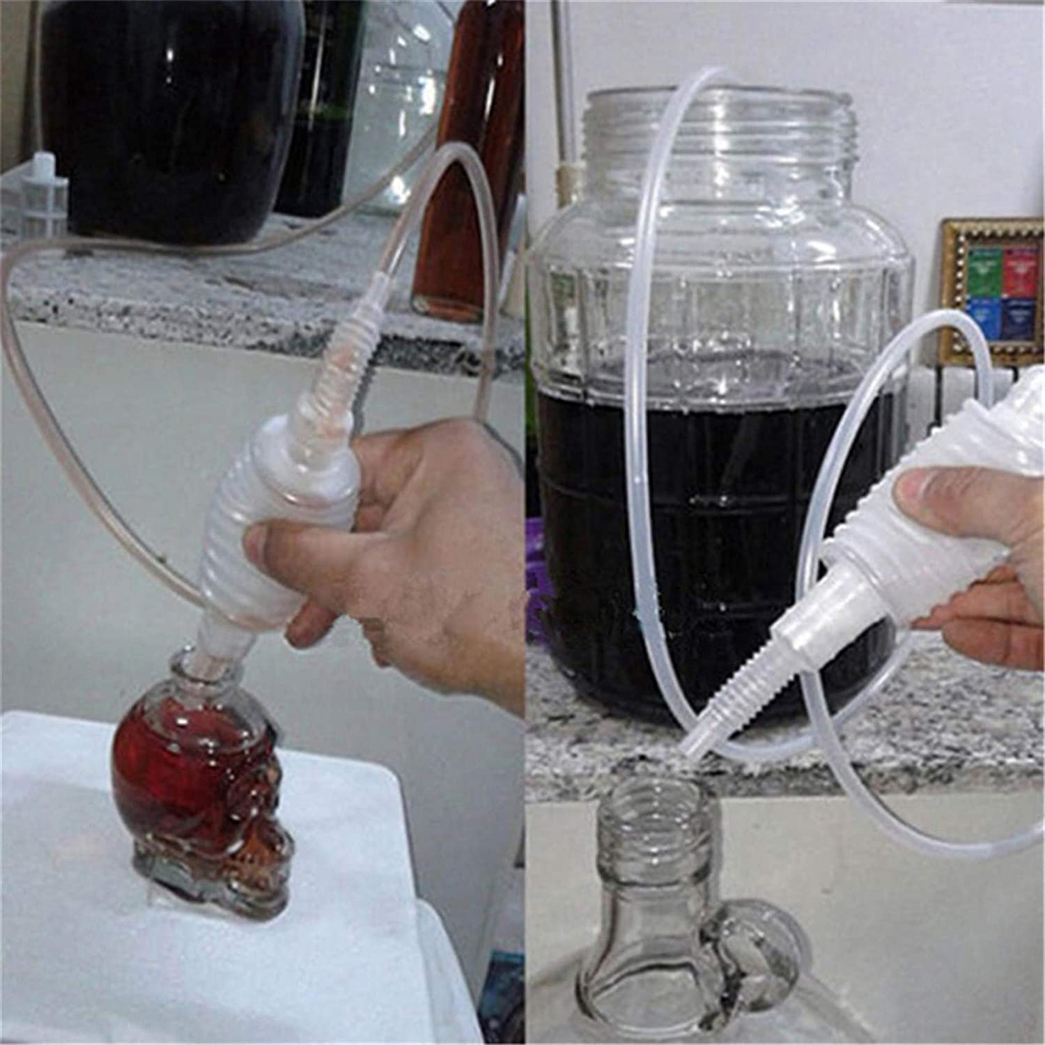 Tuyau Siphon Réutilisable Garneck Avec Filtre - Tube De Qualité Alimentaire Pour Transvaser Et Brasser Le Vin - Outil Pratique Anti-Déversement