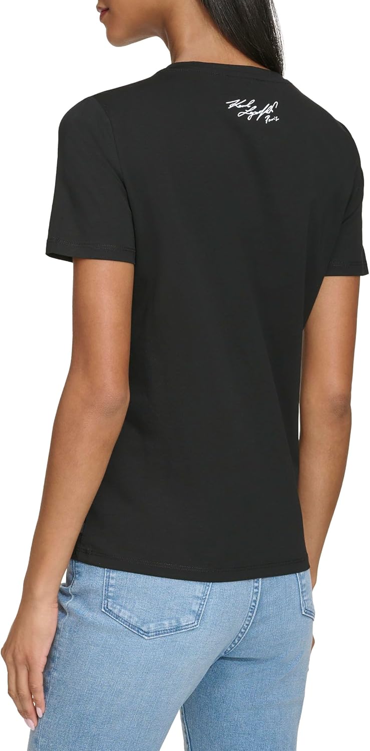 Karl Lagerfeld Womens Soft Everyday Whimsy Casual T-Shirt - Image 4