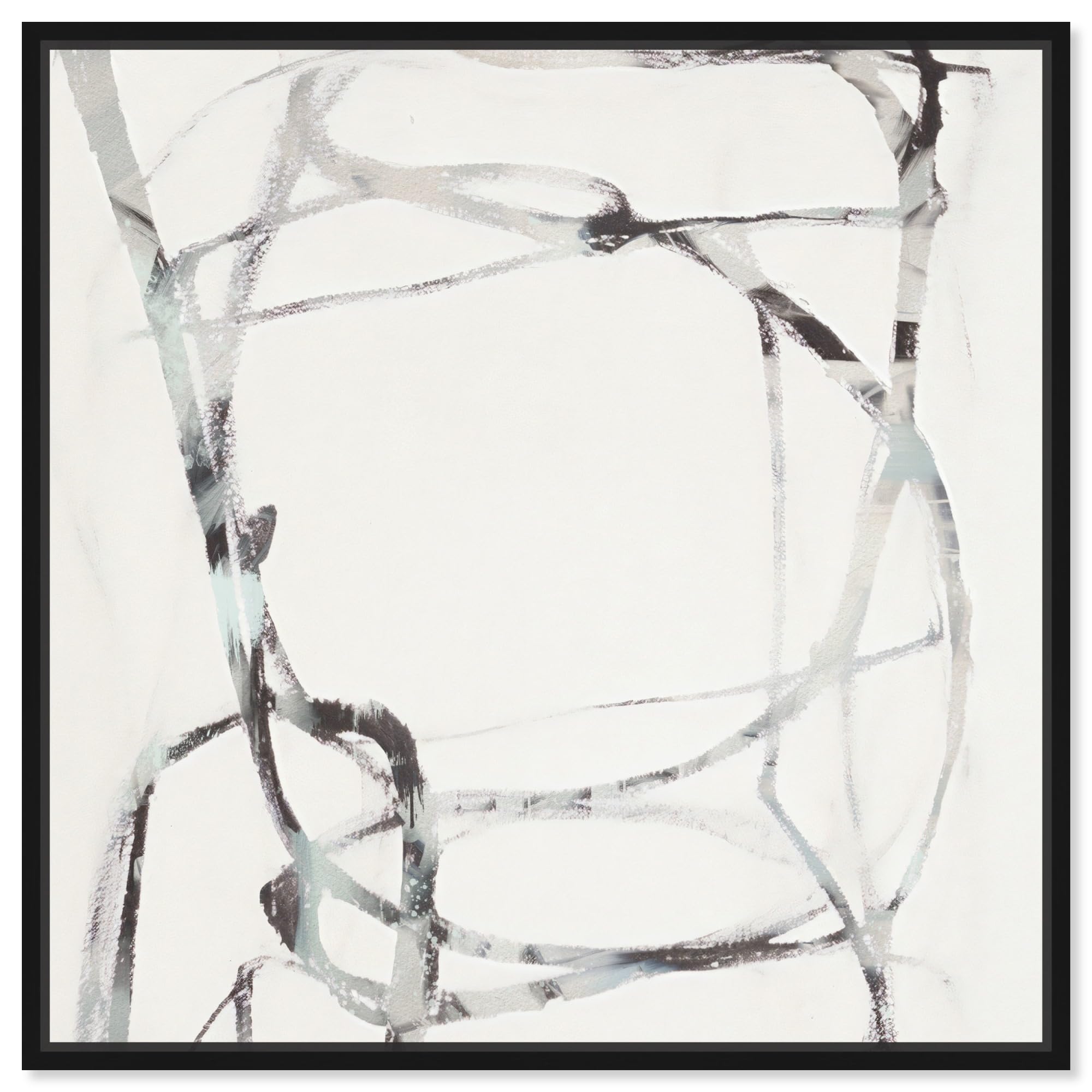 Photo 1 of NotoriArt Black Abstract Framed Canvas Wall Art
