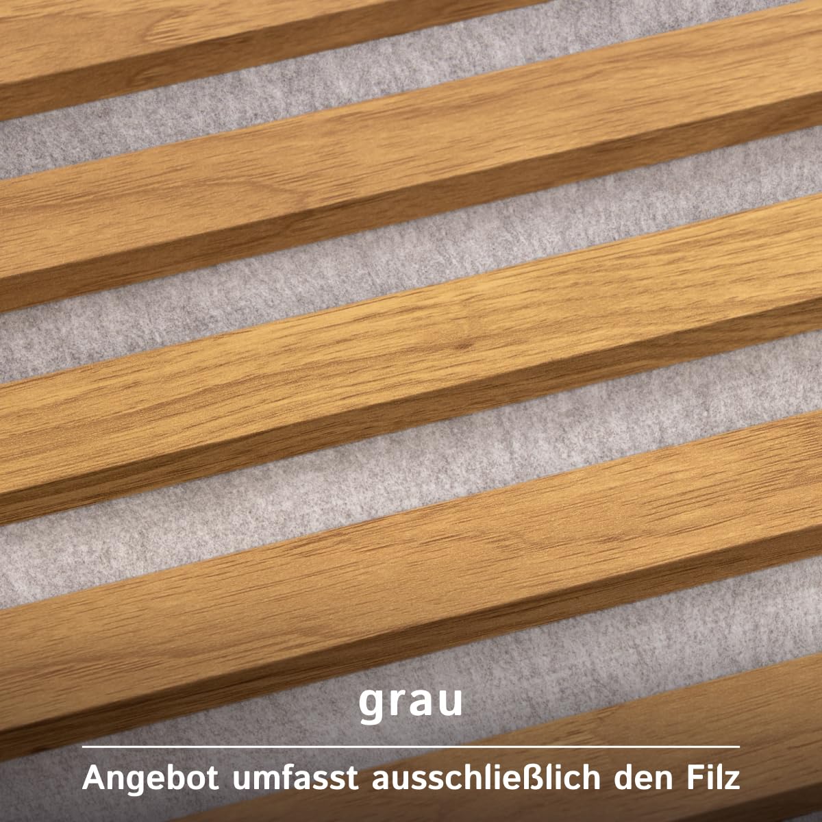 Akustikfilz Meterware 10 mm dick, Made in Germany, grau, 200 cm x 100 cm