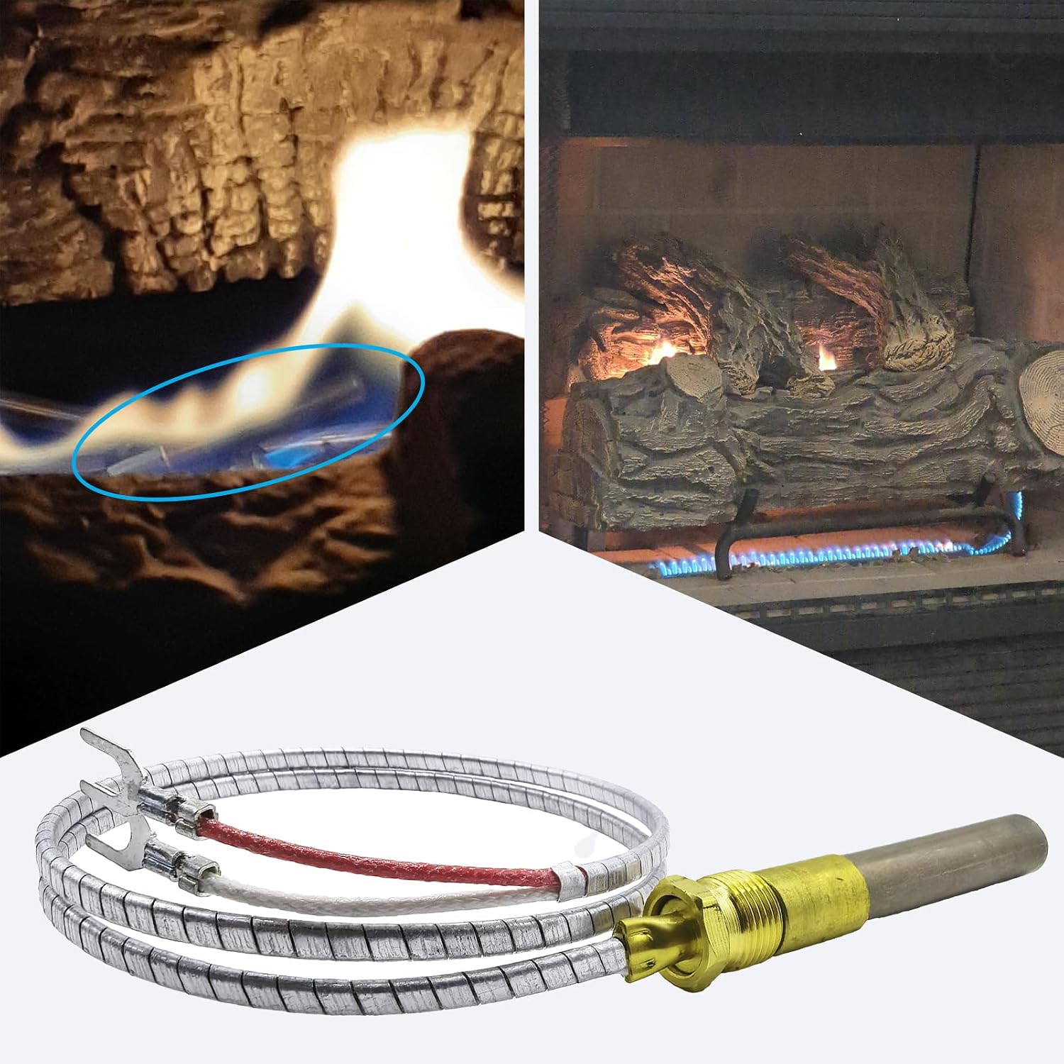 Q313A 750 Millivolt Thermopile, 24 Inch Length – Direct Replacement for Gas Water Heater, Fireplace Pilot, Fryer, and Oven – Aluminum & Fiberglass Construction, 1-Pack