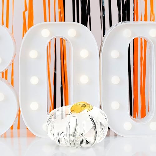 Miniatura 6 de VOSAREA Figura de calabaza de vidrio soplado a mano, estatua de calabaza de cristal, escultura de calabaza de cosecha transparente, acento de mesa