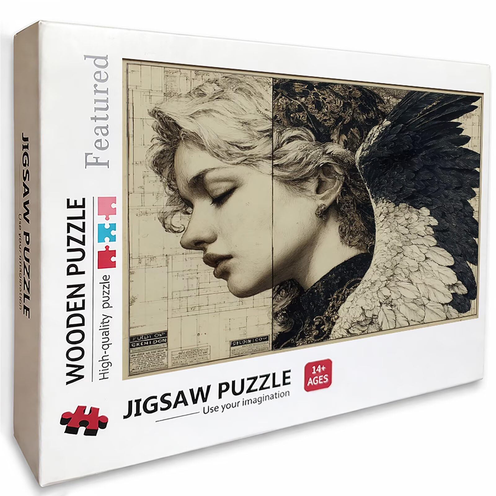 Puzzle Arte con Scatola Donna, Ala Puzzle Legno 3000 Pezzi Adulti 122x81cm, DIY Classici Gioco, Attività di Intrattenimento ad Alta Difficoltà, Jigsaw Per Tutta La Famiglia, Regalo Donna, 9-7319