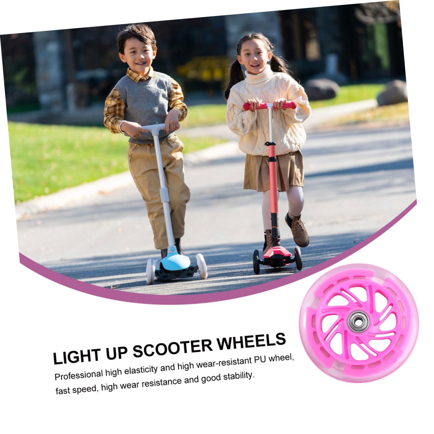 Ruedas de Repuesto para Patinete Iluminadas de Pu 2 Piezas