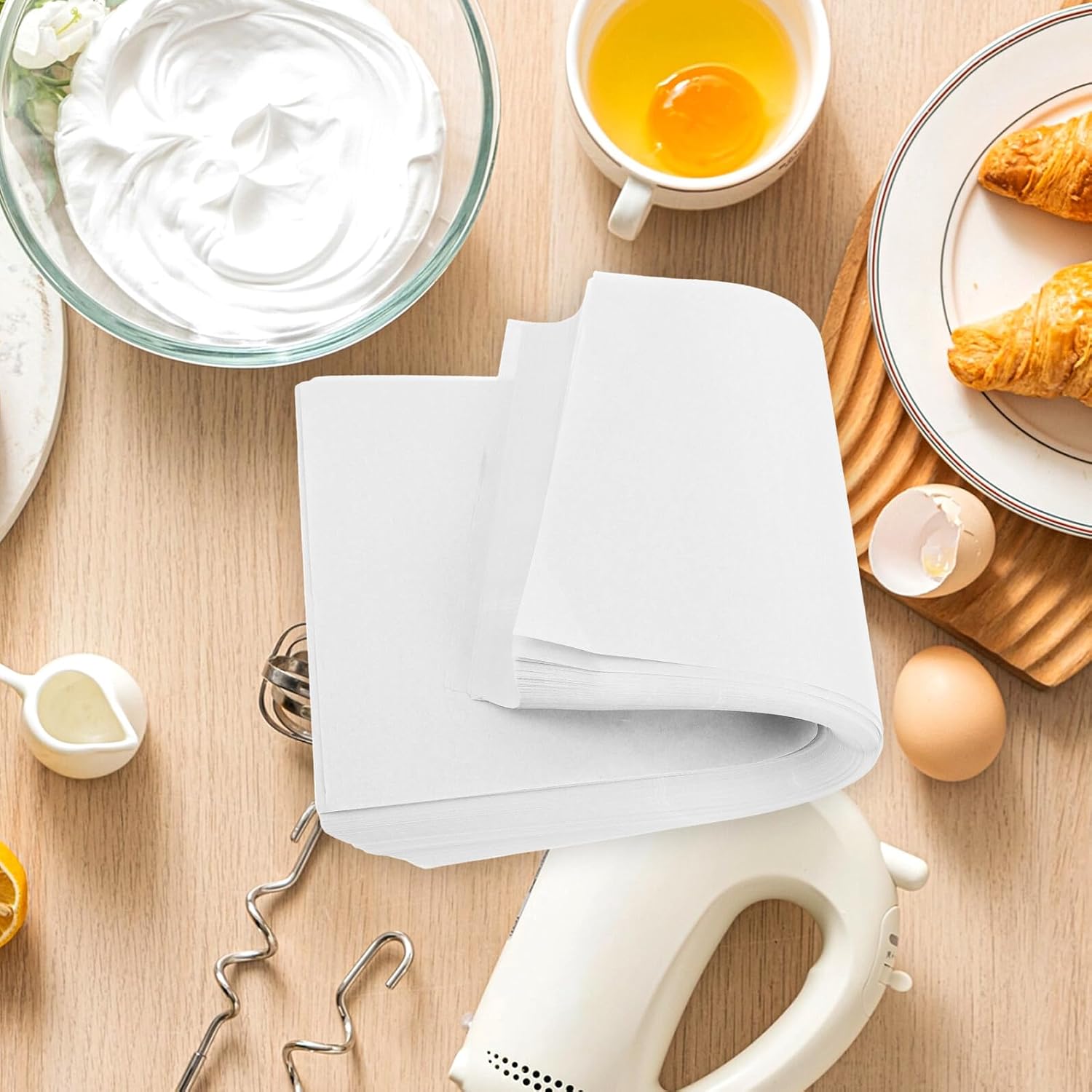 300 Sheets Baking Parchment Paper 34x17.8cm Greaseproof Non-stick Oven and Air Fryer Liner Food Safe Disposable Bakeware Paper for Home and Kitchen Use