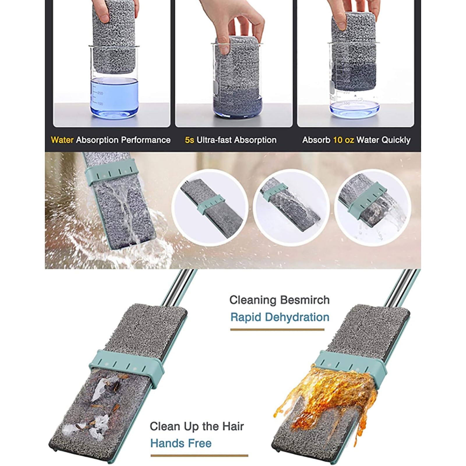 MOP MOCIO IN MICROFIBRA PER TUTTI I TIPI DI PAVIMENTO 200 gr CON