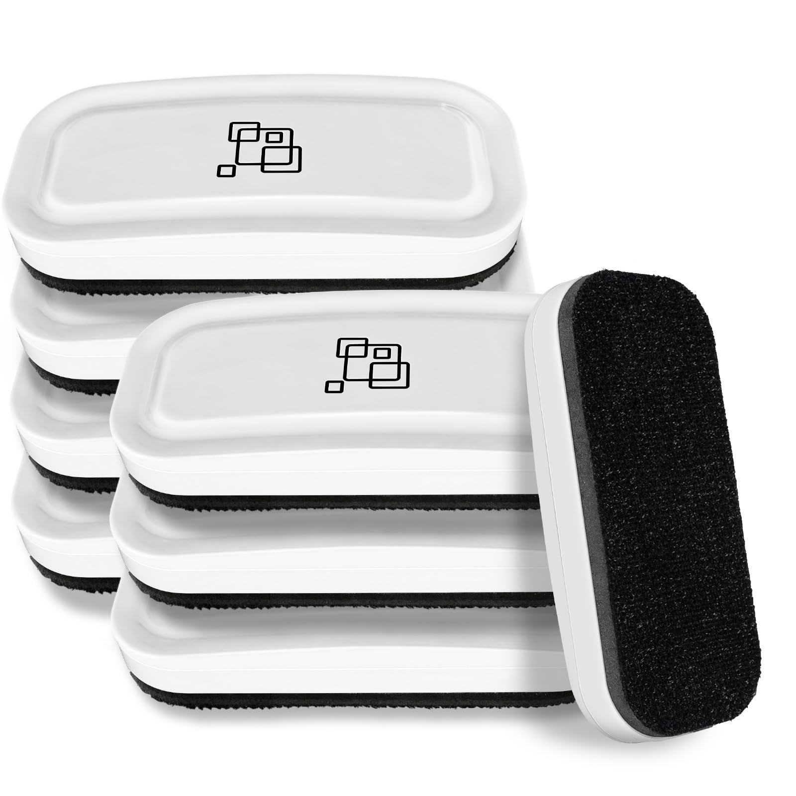 maxtek Magnetic Dry Erase Eraser, Pure White, 8 Pack