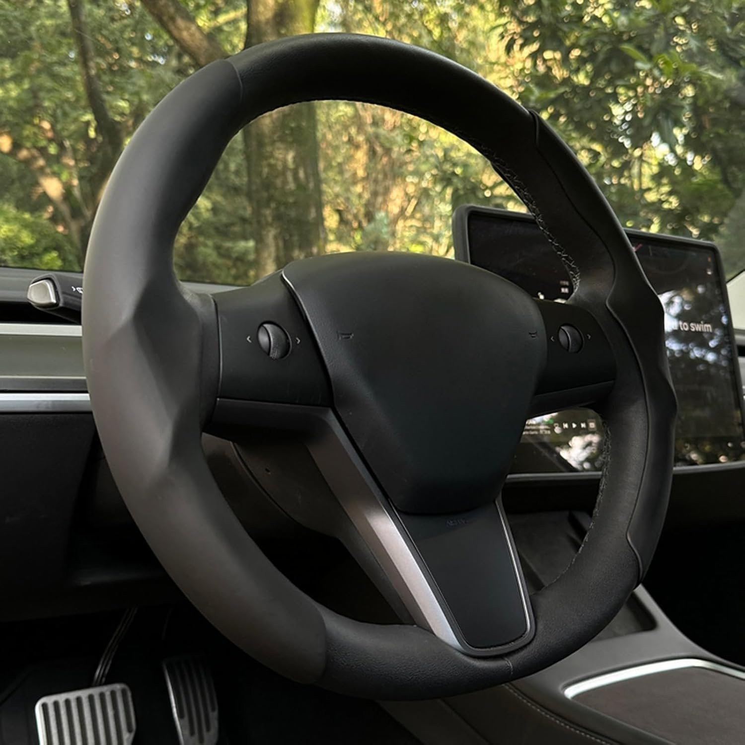 Steering Wheel Cover, Breathable, Anti-Slip, Silicone Compatible with Tesla Model 3 2024-2026 & Model Y 2025-2026 (Black, Model 3(24-26)/Y(25-26))
