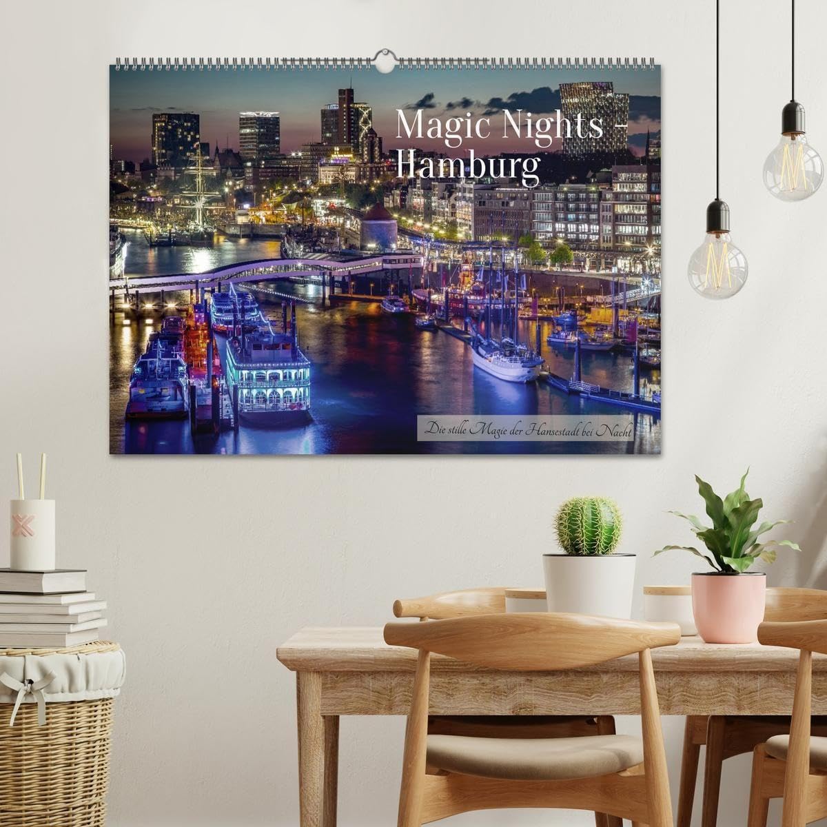 Magic Nights Hamburg (Wandkalender 2027 DIN A2 quer), CALVENDO Monatskalender: Wenn die Nacht Hamburg verzaubert