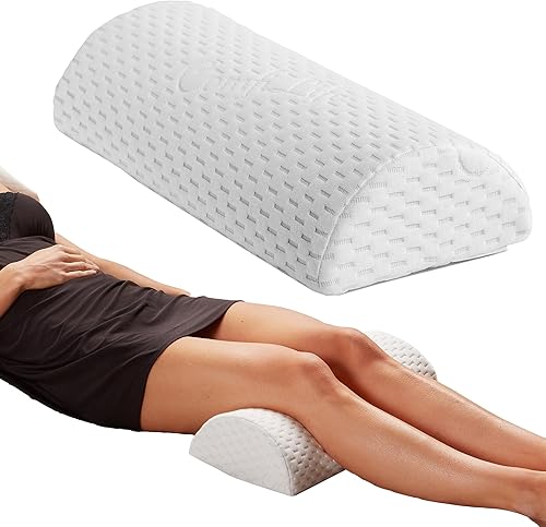 ComfiLife - Almohada para piernas, rodillas, parte inferior de la espalda. Almohada de media luna de espuma viscoelástica. Almohada semienrollable