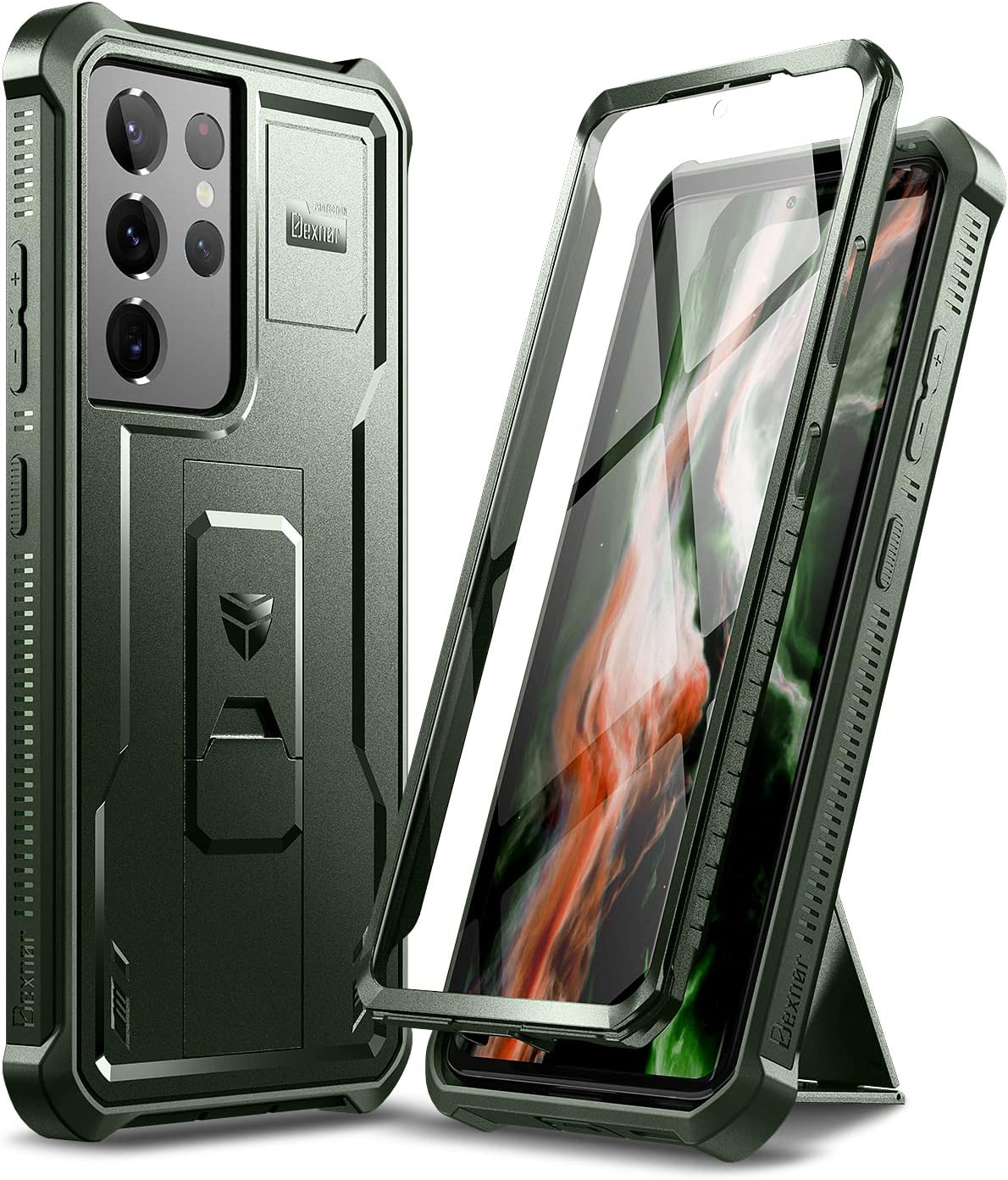Dexnor Case For IPhone Xs Max With Screen Protector Full Body Bumper Kickstand Heavy-Duty Shockproof Rugged Cover. Green - View #3