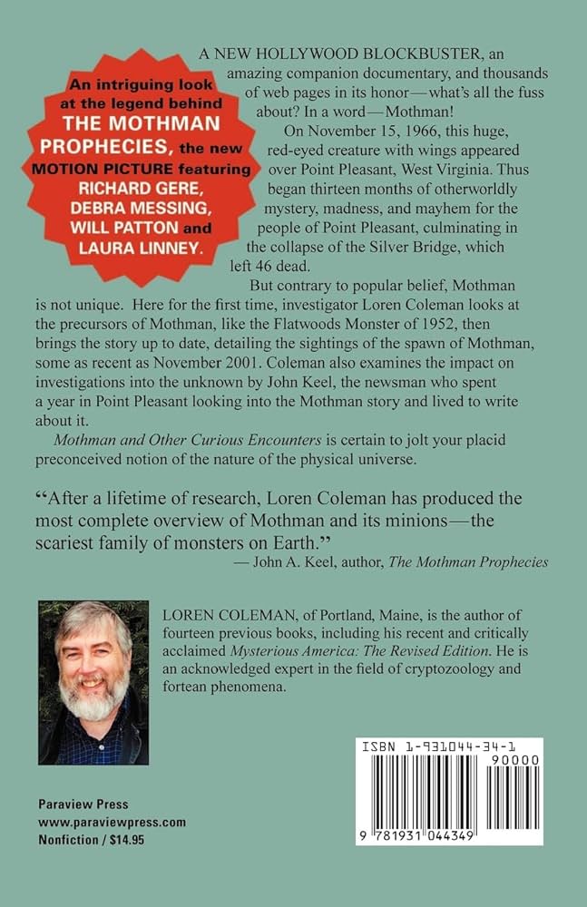 洋書 Curious Encounters by Loren Coleman Mothman and Other Curious Encounters by Loren Coleman