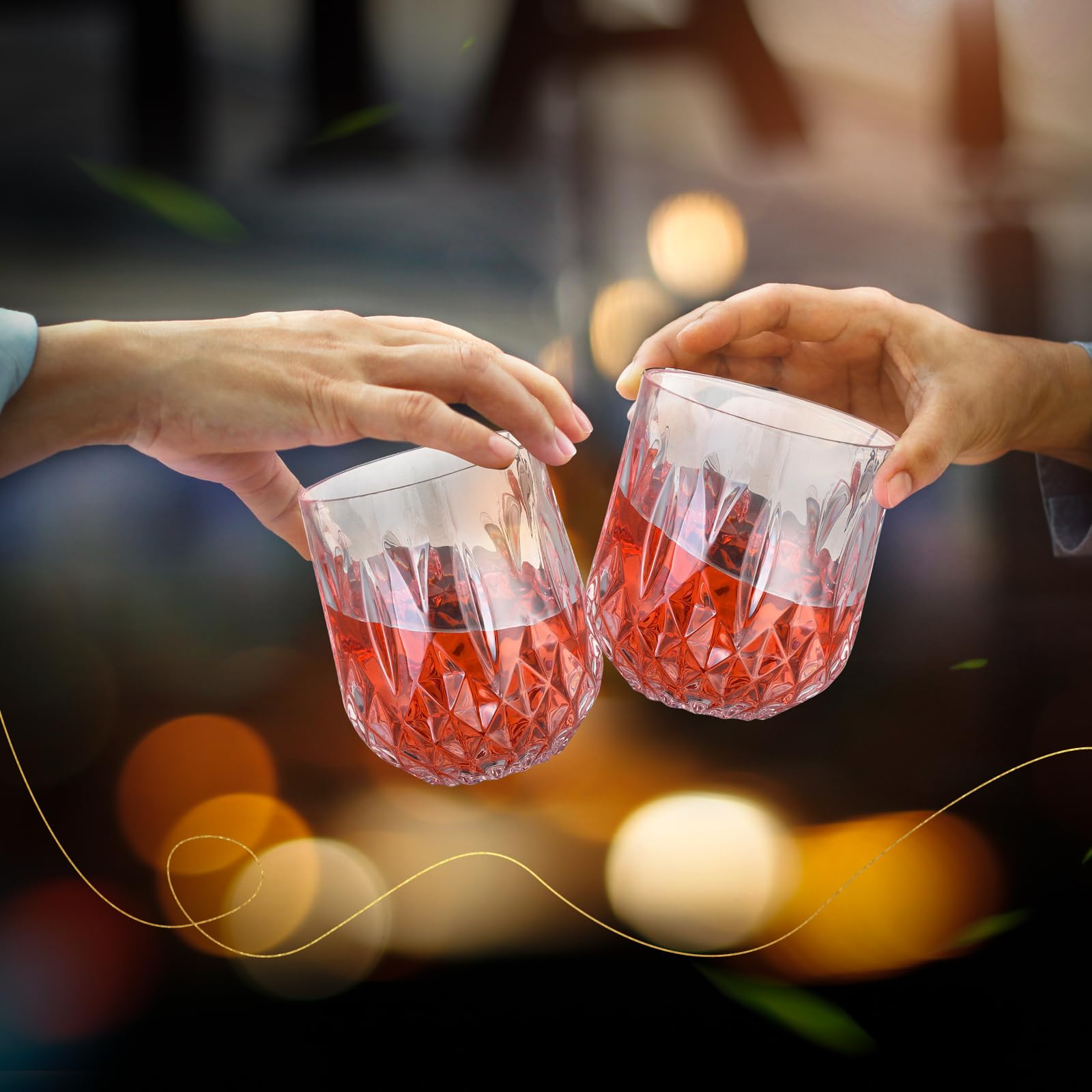 Suclain Weingläser aus Kunststoff, ohne Stiel, 340 ml, klares Acryl, Whiskey-Weinbecher, unzerbrechlich, Trinkgläser-Set, wiederverwendbare Cocktailgläser für Pool, Hochzeit, Weihnachten, Party,