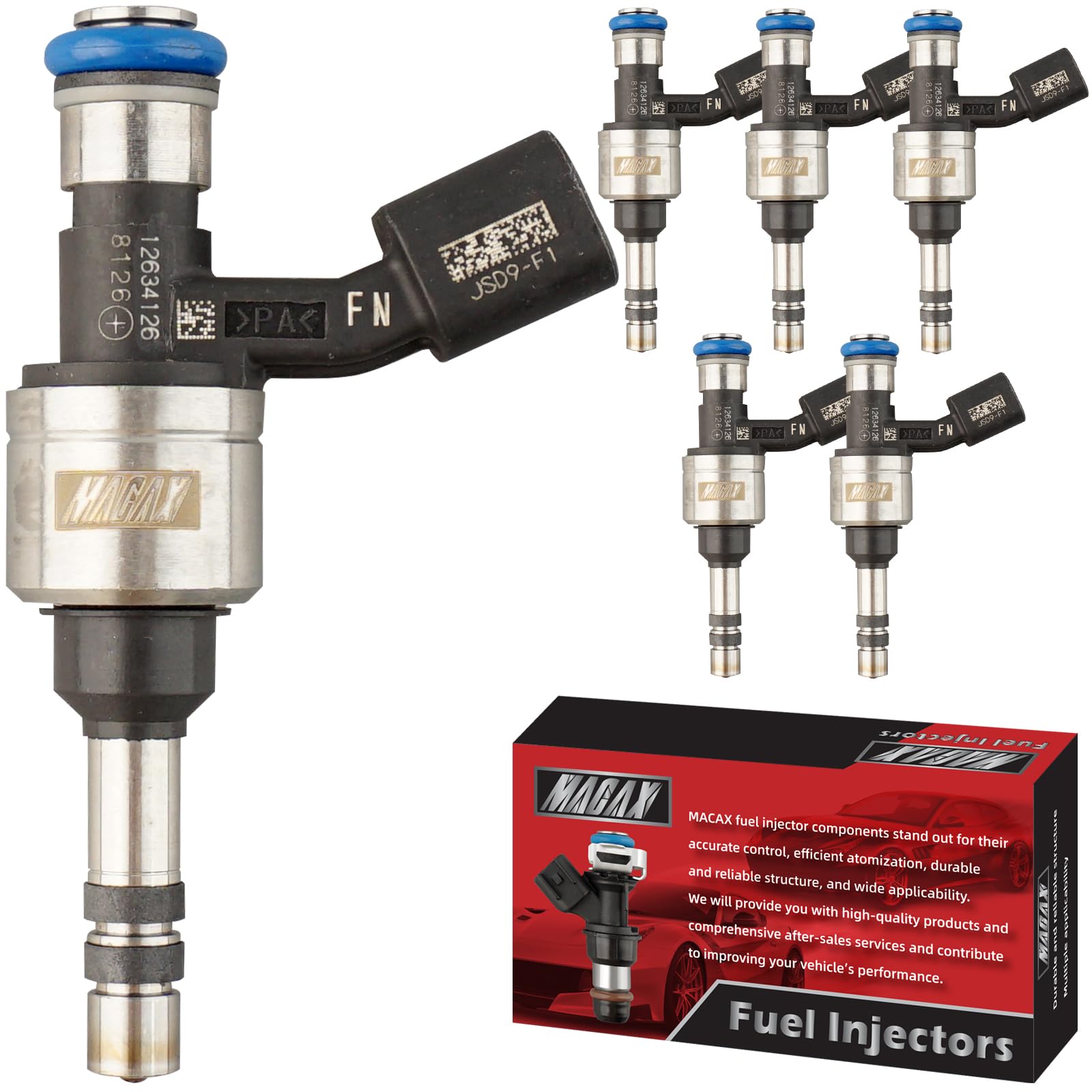 Set of 6 Fuel Injectors FJ1157 12634126 Replacement Compatible with Buick Enclave Lacrosse Cadillac ATS CTS SRX XTS GMC Canyon Terrain Chevrolet - Replaces 12642128