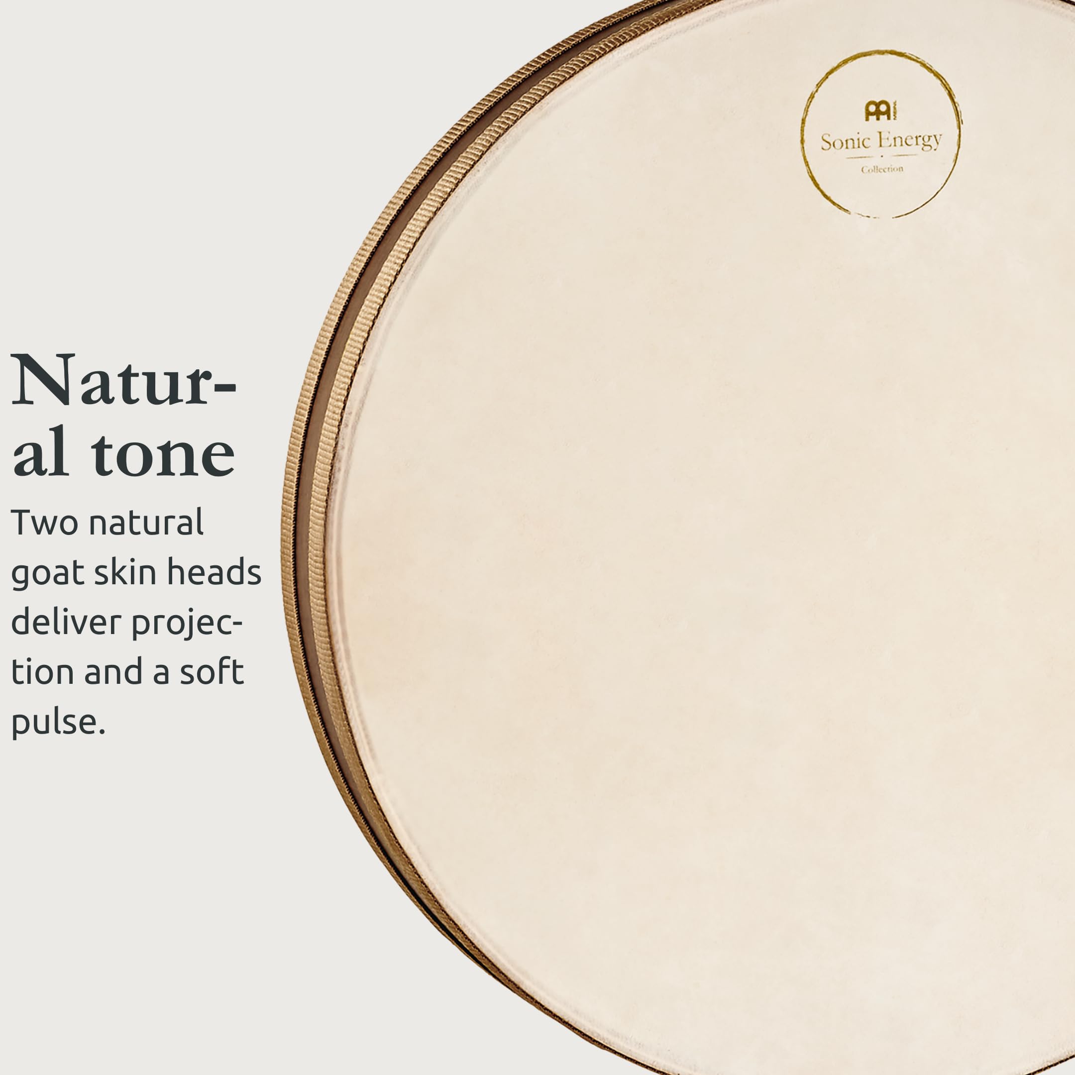 Sonic Energy Ocean Wave Drum – Sea Drum 16 Pollici – Suono delle onde per meditazione, yoga, viaggi sonori, percussioni – Ocean drum con due pelli – Quercia del Siam, marrone (WD16FOL)