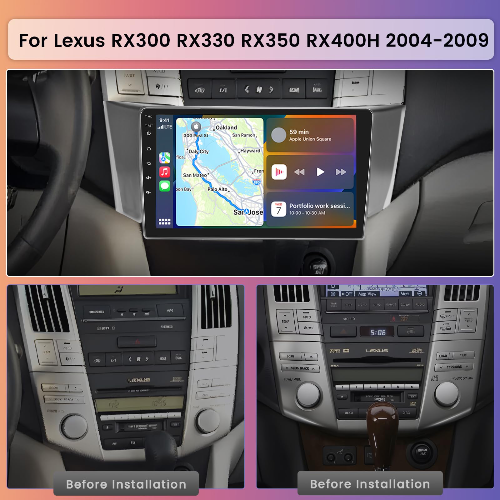 Snapklik.com : Android Car Stereo For Lexus RX300 RX330 RX350 RX400H ...