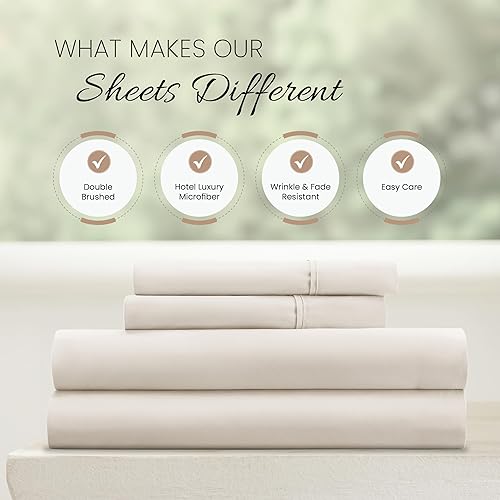 Miniatura 10 de Juego de cama de 3 piezas Beckham Hotel Collection Luxury, microfibra suave afelpada