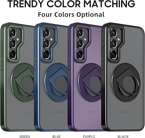 Miniatura 7 de ZCDAYE Funda para Samsung Galaxy S23 Ultra con soporte, compatible con soporte giratorio invisible de carga inalámbrica, funda protectora