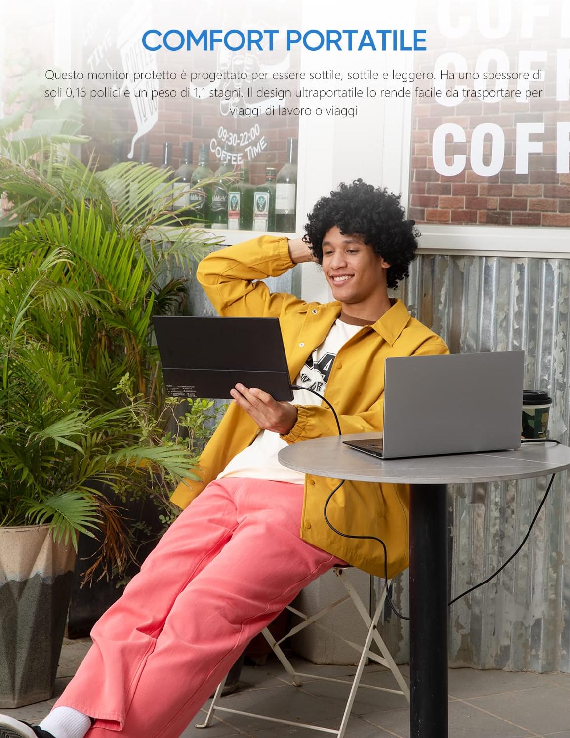 ARZOPA Monitor Portatile, 14 Pollici Portable Monitor, 1920x1080 FHD, IPS con HDMI/Type-C/USB-C, Mini Schermo Portatile, Doppio Altoparlante Integrato per laptop/PC/Mac/PS5 /Xbox