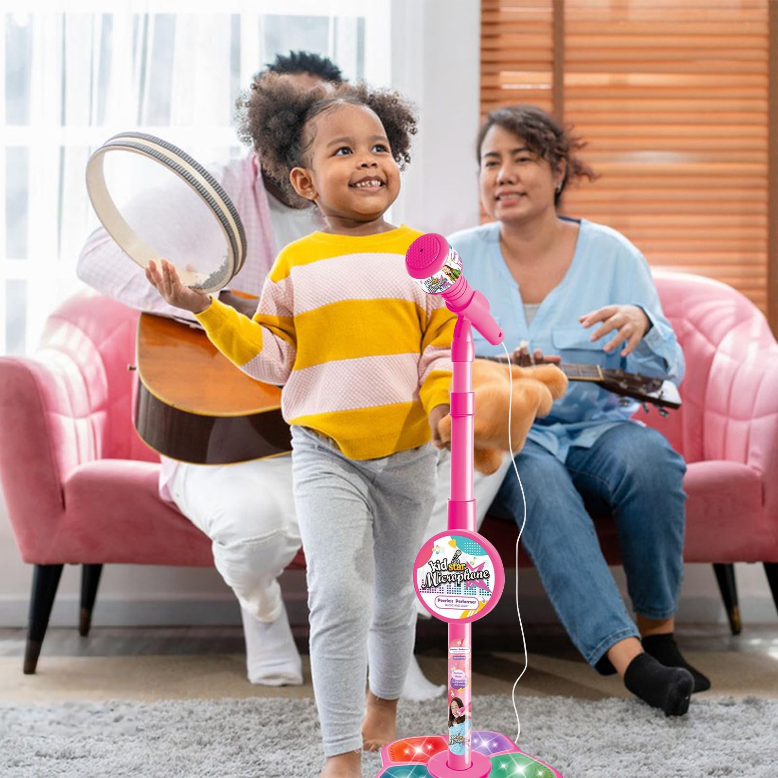 Microfono per bambino PQKL-party karaoke macchina da pavimento, regalo per ragazze