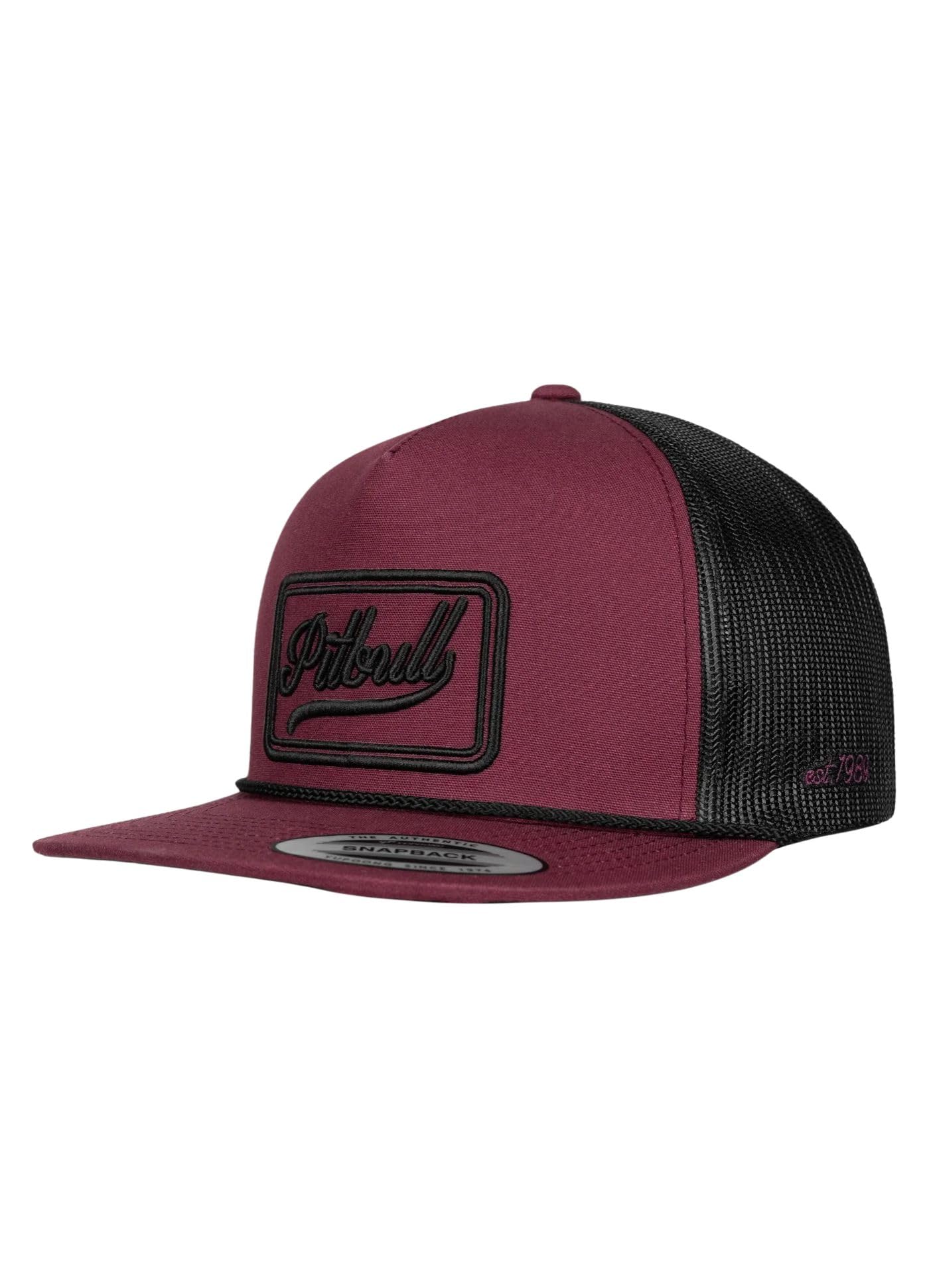 PITBULL Snapback Trucker Cap ORIGINAL 1989 – Mesh Cap Herren Damen, verstellbare Kappe, Flacher Schirm, Baseball Cap Streetwear, Unisex Freizeit