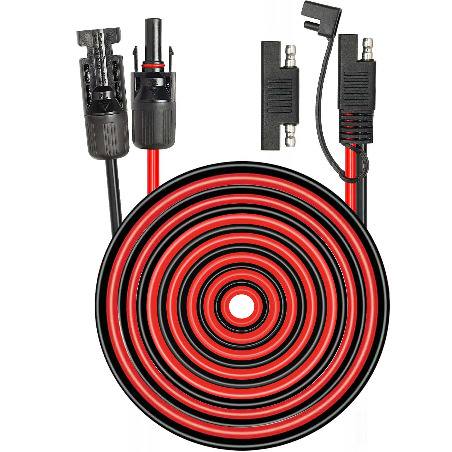 MOOKEERF Cable adaptador de panel solar SAE 10AWG para panel solar RV, caravana, cargador de batería con adaptador de polaridad SAE