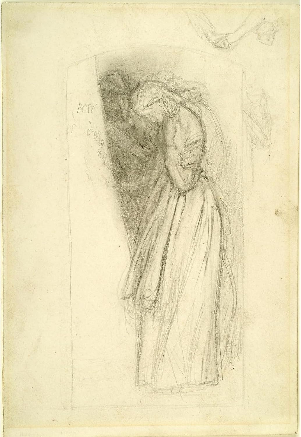 ArtDirect The Long Engagement - Compositional Sketch (1854-1859) Unframed Art Print Giclee Poster by Arthur Hughes - Ready for Framing with Customization Sizes 7x10, 10x14, 14x20, 24x35, 33x48 and 41x60 inches