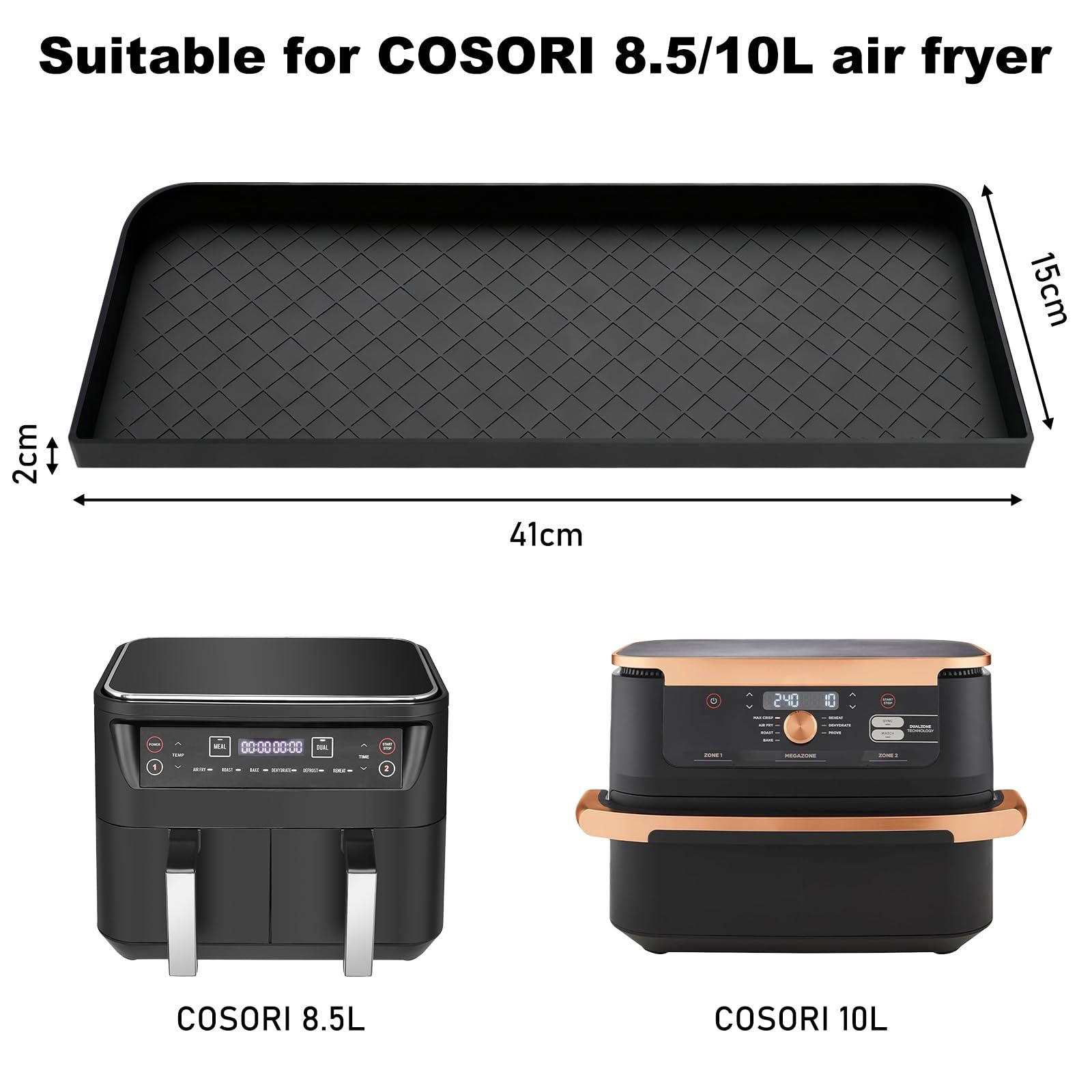 2 sztuki silikonowych regałów do przechowywania akcesoriów Cosori Dual Blaze Twinfry 10 l / 8,5 l, silikonowa forma Airfryer, regał do przechowywania, akcesoria, wielofunkcyjna podkładka silikonowa