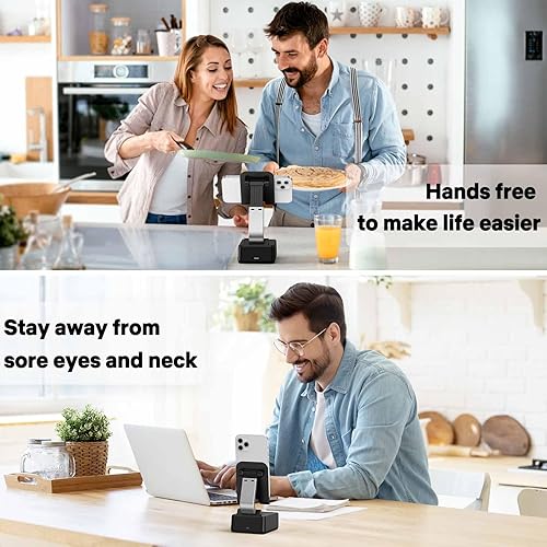 Miniatura 5 de LENRUE Regalos para hombres y mujeres, soporte para teléfono celular con altavoces Bluetooth inalámbricos, vista flexible y cómoda, sonido fuerte y