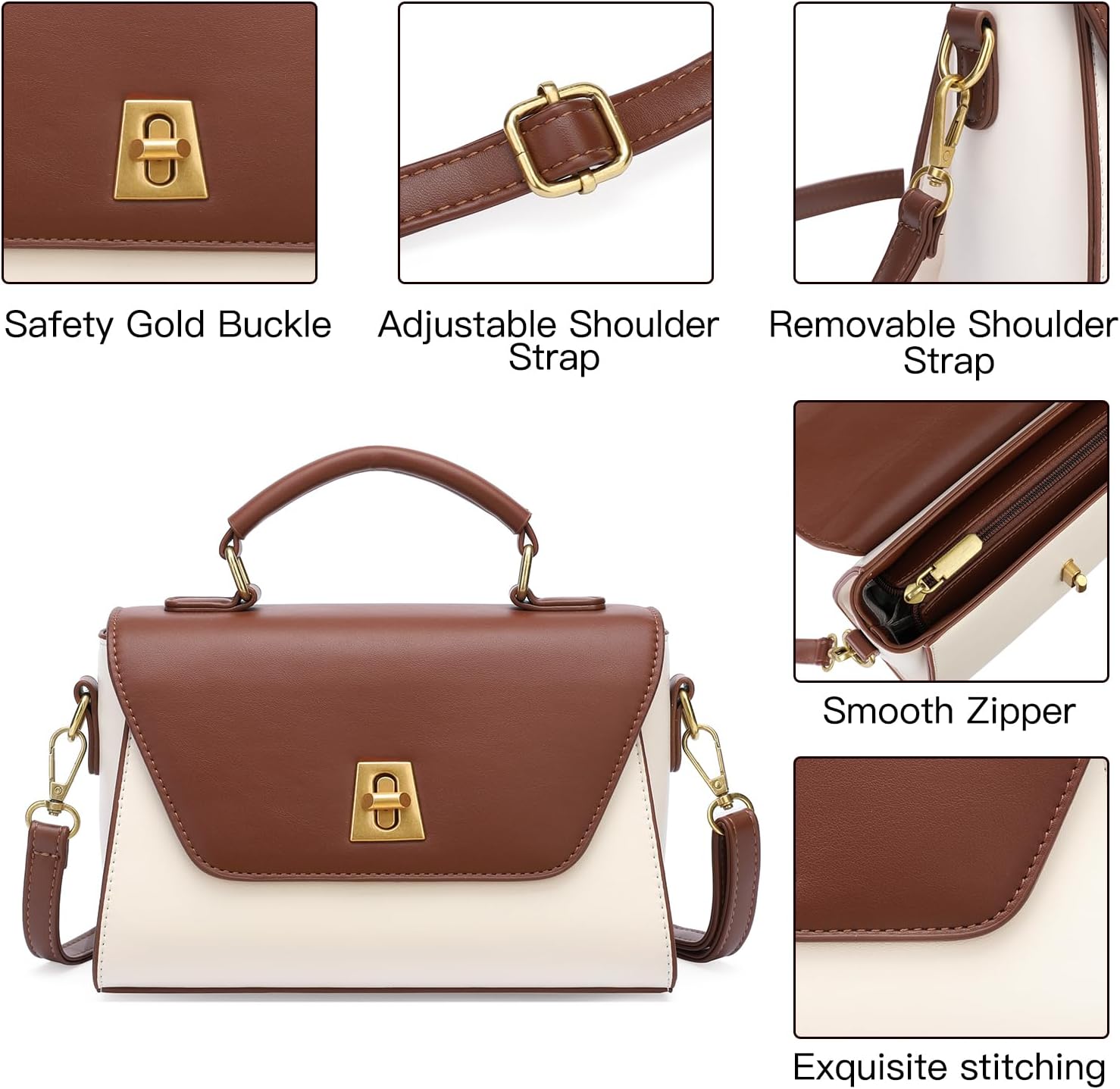 GOIACII Top-Handle Crossbody Bags for Women Leather Satchel Handbags Ladies Trendy Purse - Image 4