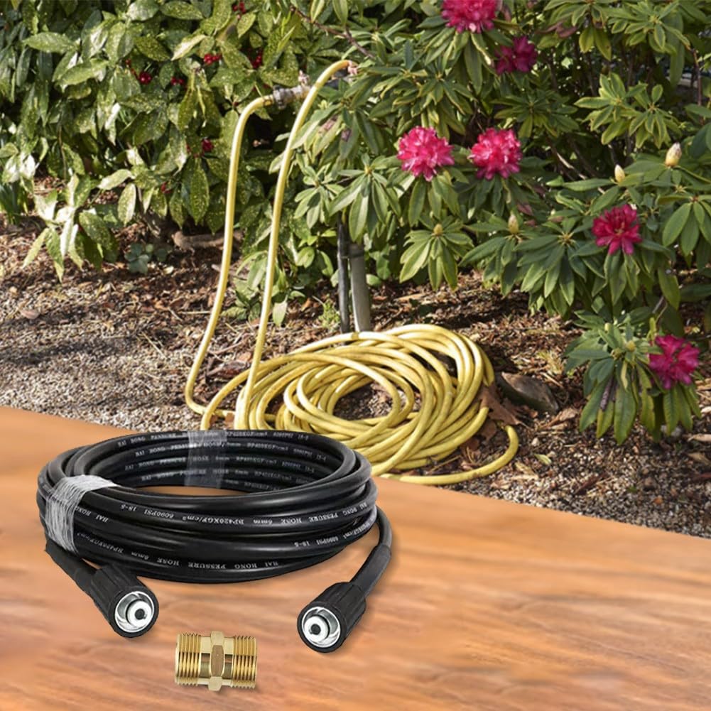 Tubo di prolunga per idropulitrice Karcher, 10/15 m M22-14, connettore in rame, tubo ad alta pressione per la pulizia dell'acqua della macchina (15 m)