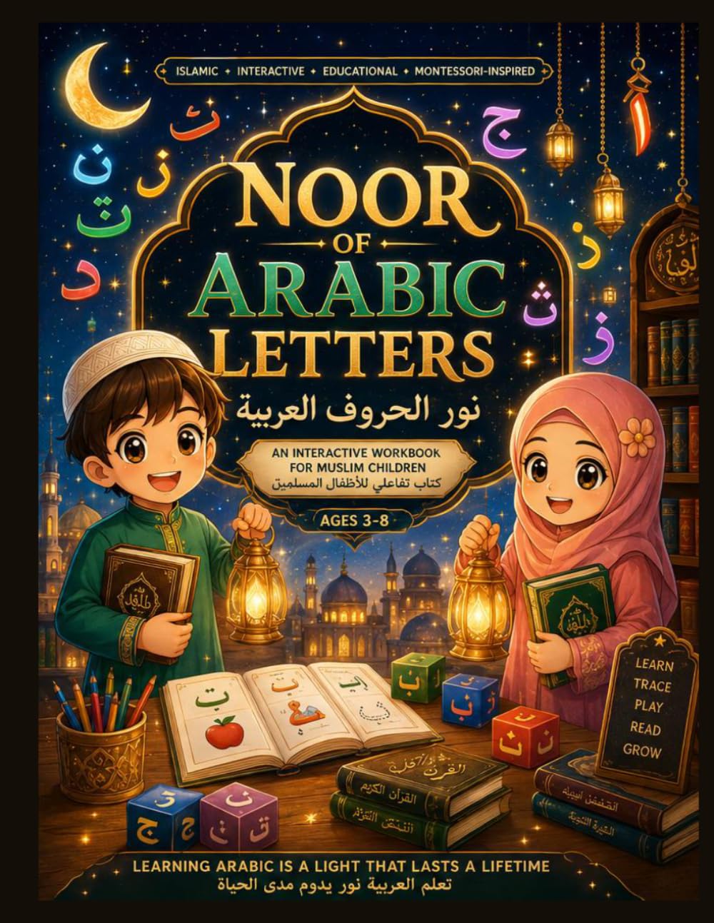 Noor of Arabic Letters: Learn Arabic Letters Through Stories, Activities, Tracing, and Islamic Adventures (Noor Arabic Foundation System)