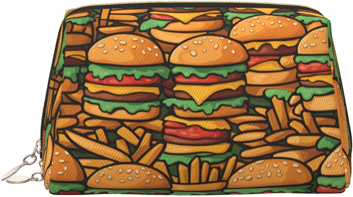 Winter Santa Claus Patterned Leather Cosmetic Bag – Perfect for Carry-On or Home Organization, Many Cute Burgers, One Size Winter Santa Claus Patterned Leather Cosmetic Bag – Perfect for Carry-On or Home Organization, Many Cute Burgers, One Size