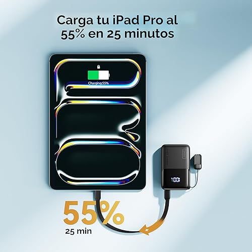 Miniatura 4 de INIU Mini cargador portátil, pequeño banco de energía PD de 45 W, 10000 mAh USB C de entrada y salida de batería de carga rápida, paquete de batería