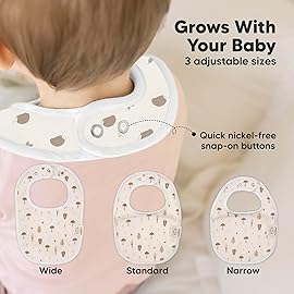 8-Pack Organic Baby Bibs for Boys, Girls - Soft Cotton Drooling and Teething Bibs for Baby Girl & Boy, Extra Absorbent, Easy To Clean & Put On for Toddler, Newborn, Infant 0-24 Months (Prairie)