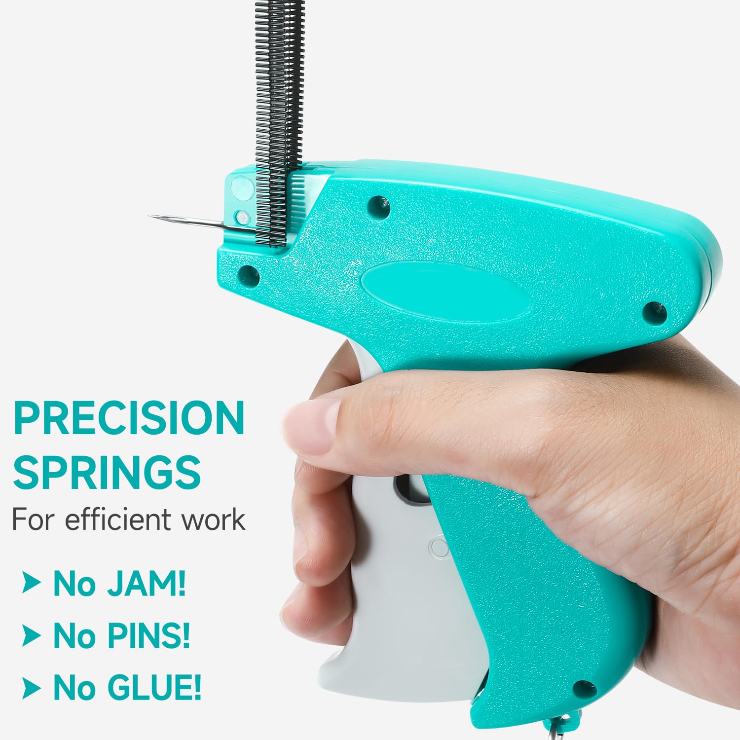 ANTAND Stitch Gun for Clothes, Tagging Gun for Clothing, Micro Handheld Tag Gun Quick Stitch Sewing Gun, Portable Quick Clothing Fixer Hemming Tool Includes 6 Needles and 1000 Black White Fasteners 3