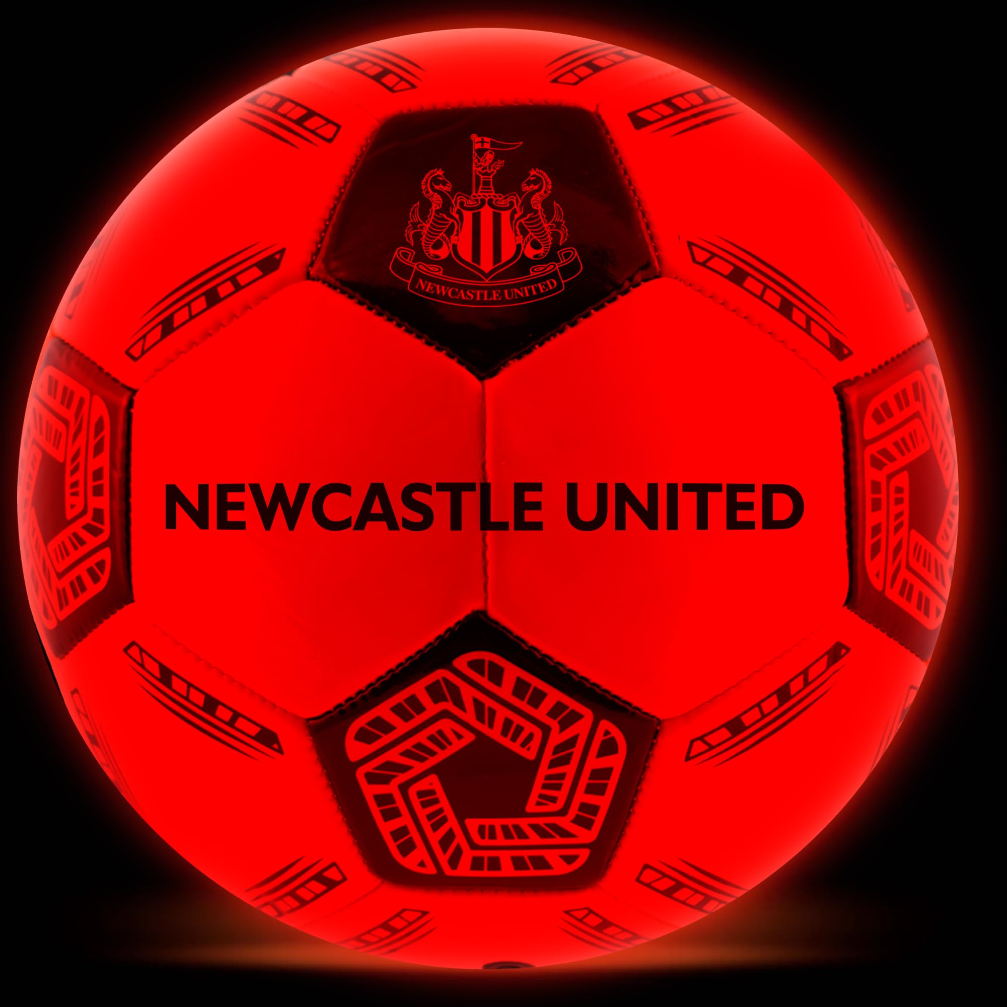 Hy-Pro Arsenal Newcastle United - Balón de fútbol con Luces LED Que Brillan en la Oscuridad, con Apagado automático, Apto para Todas Las Edades