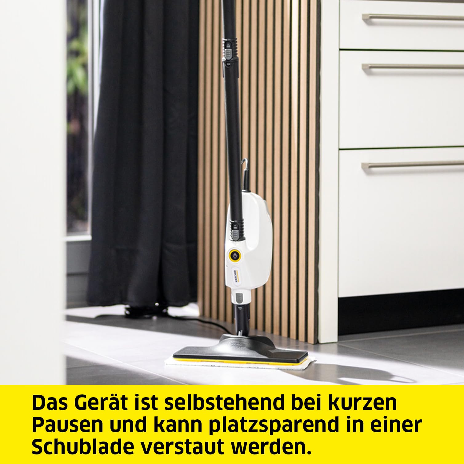 Kärcher Dampfreiniger SC 1 Multi & Up, Aufheizzeit: 30 s, Flächenleistung: ca. 20 m², Tank: 0,2 l, Gewicht: 1,6 kg, Bodendüse EasyFix Large, 1 Mikrofaser-Bodentuch Large, Entkalkungskartusche