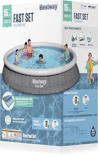 Miniatura 26 de Fast Set 10 'X 30" Set de alberca para piso Azul,Mimbre gris,https:/ www.Yaxa/dp/undefined