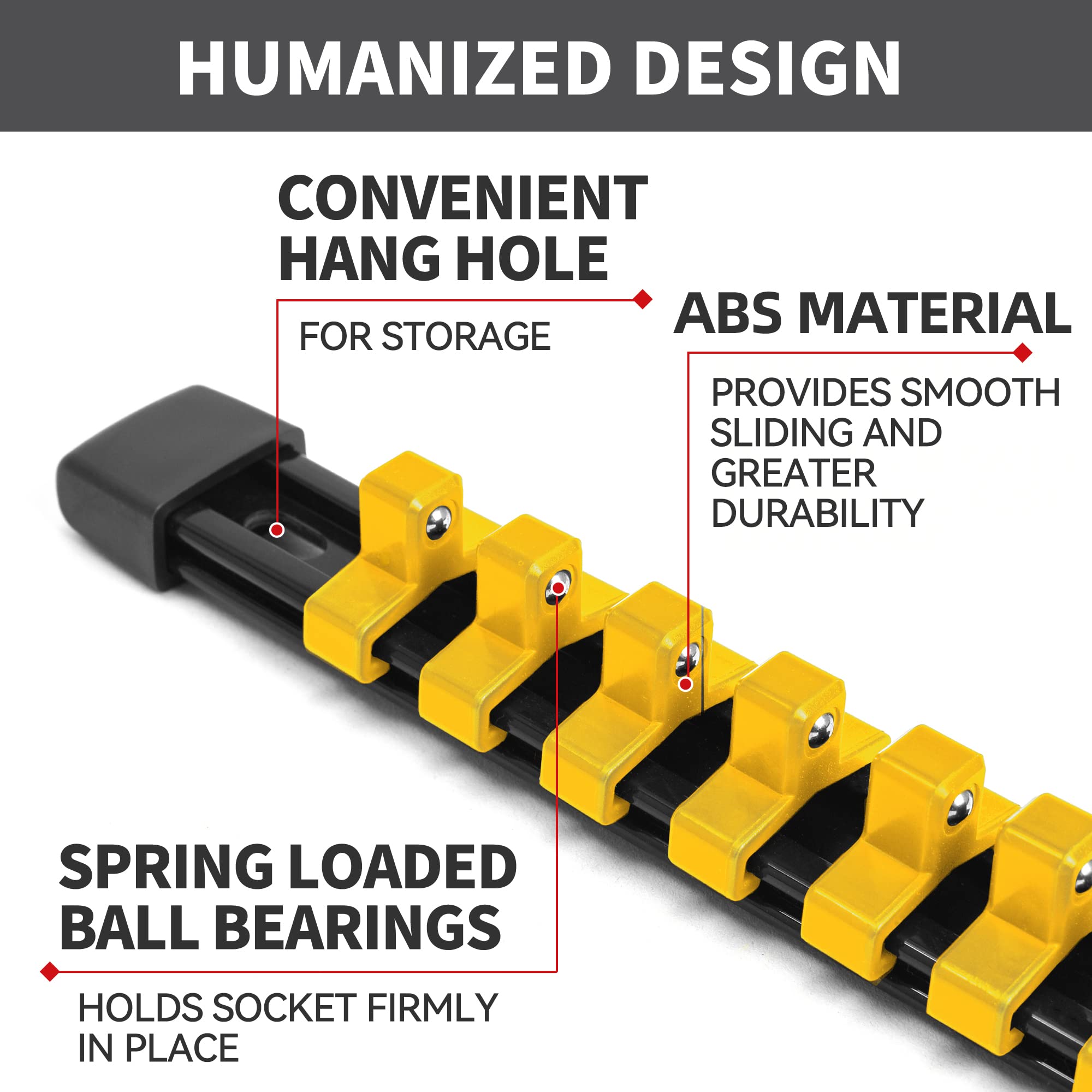 Reniteco Socket Organizer Drive ABS Tools - Yellow Socket