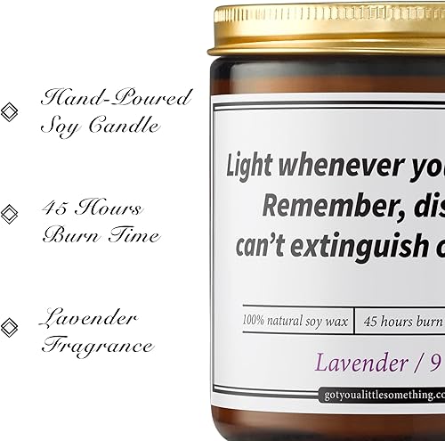 Miniatura 5 de Light Whenever You Miss Me - Vela perfumada de lavanda hecha con 100% cera de soja regalos I Miss You para relaciones de larga distancia parejas,