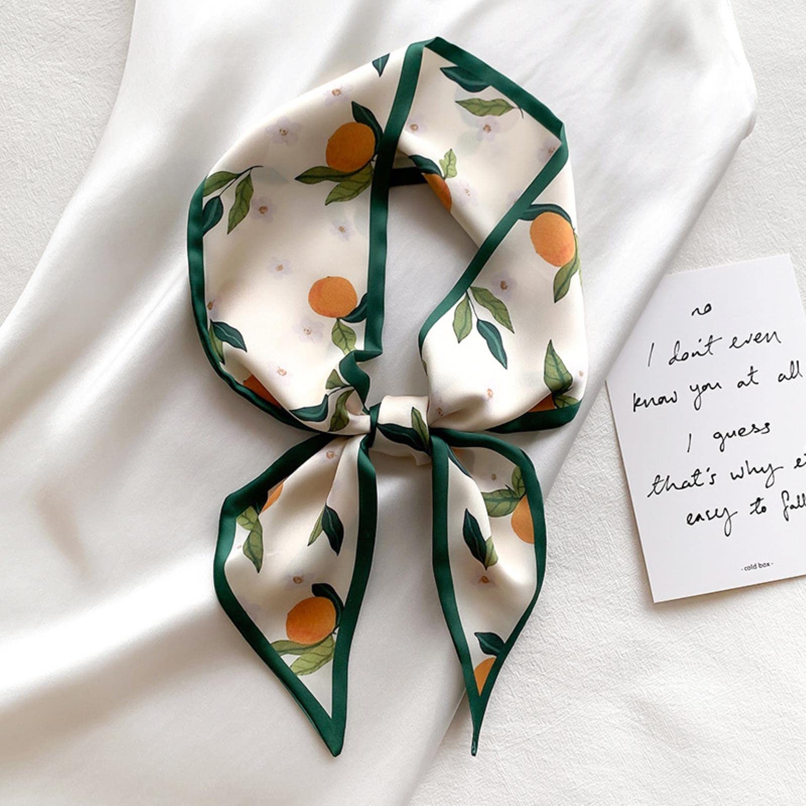 ACiyD Bufanda Moda Seda Cuello Bufanda Lujo Encantador Floral Lazo para el Cabello Bufandas Diadema Chales y envolturas Pañuelo para el Cuello 100 * 10Cm (4 A)
