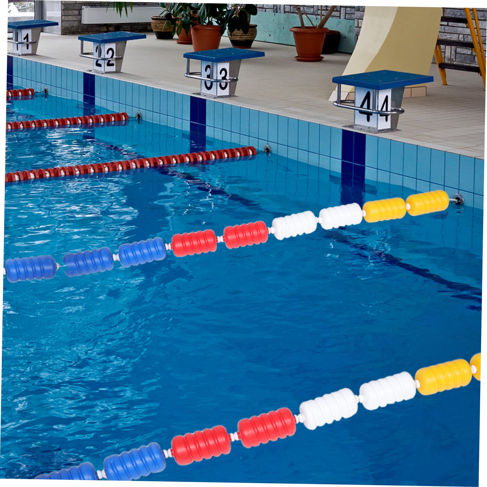 Cuerda de Seguridad Flotante para Piscina con Flotadores de Plástico en Espiral y Forma Hexagonal para Dividir Carriles y Zonas de Natación
