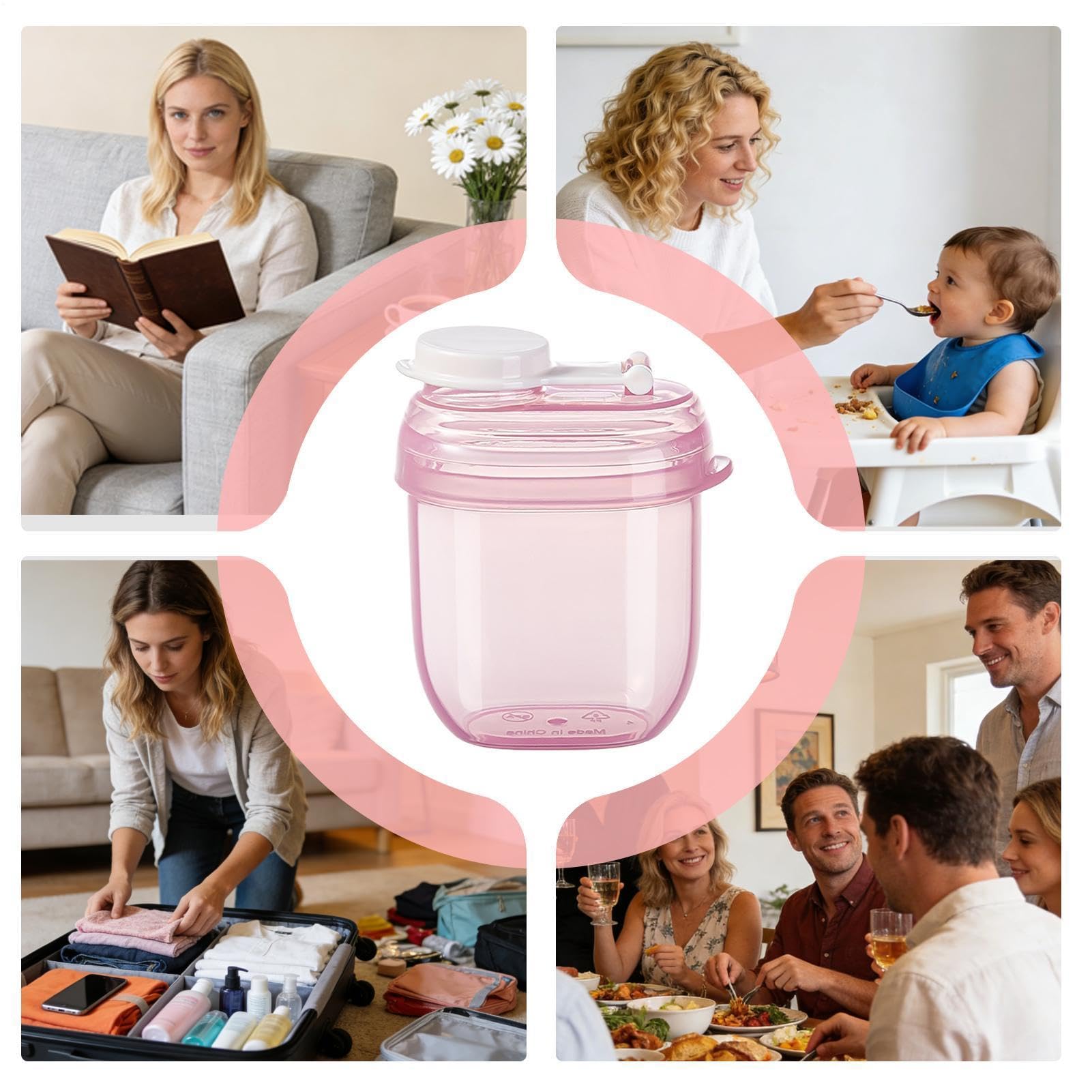 5 Pack Formula Dispenser Portable PP Milk Powder Dispenser 8x6.7x4.7cm Travel Milk Powder Container Leakproof Box for Travel Outdoor Home Kitchen Nursery Feeding Refrigerator — view 4