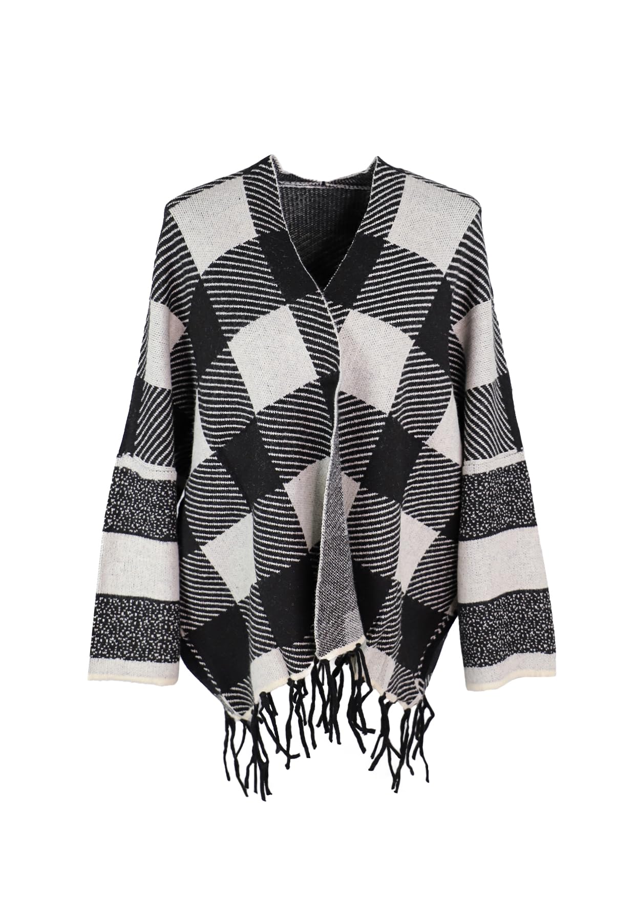 QUEEN HELENA Poncho Mantella Invernale Scialle Avvolgente Caldo Casual Elegante Donna MT22-1
