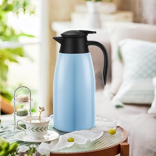 Miniatura 24 de Jarra de café de 70 onzas con aislamiento térmico de acero inoxidable para café, agua caliente, té, bebidas calientes, mantiene 12 horas calientes