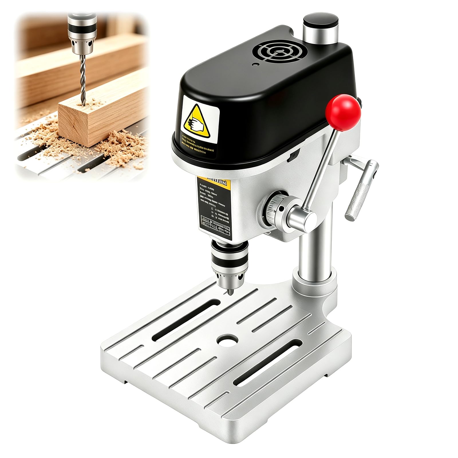 Mini Wiertarka Stołowa O Mocy 340 W, 16 000 Obr./min, Precyzyjna Wiertarka Stołowa Z 3-stopniową Regulacją Prędkości, Uchwyt Wiertarski 1-10 Mm Do Biżuterii, Obróbki Drewna I Metalu